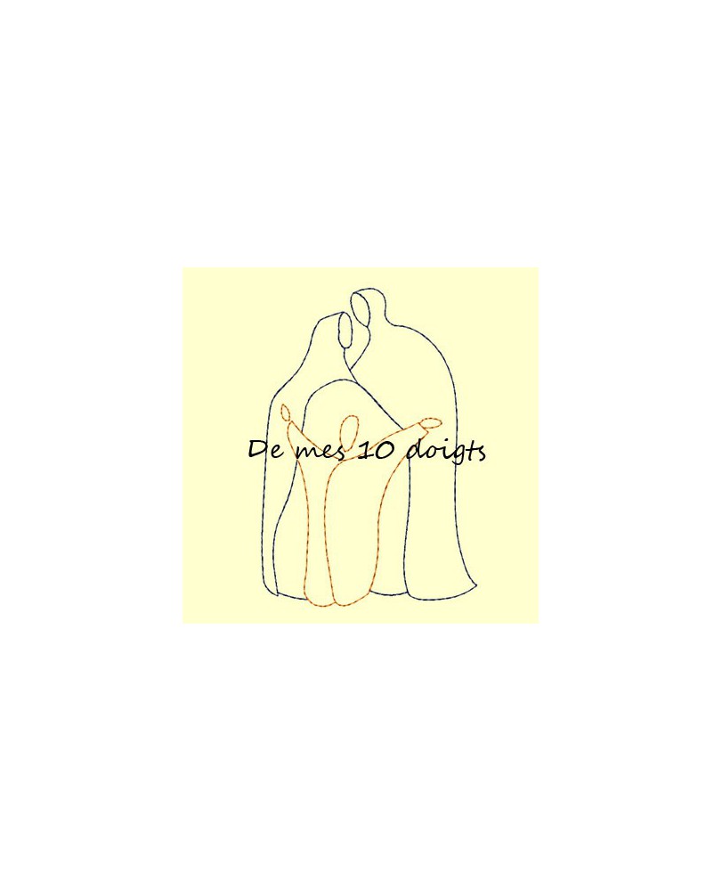 Croix occitane en broderie pleine - 4 tailles