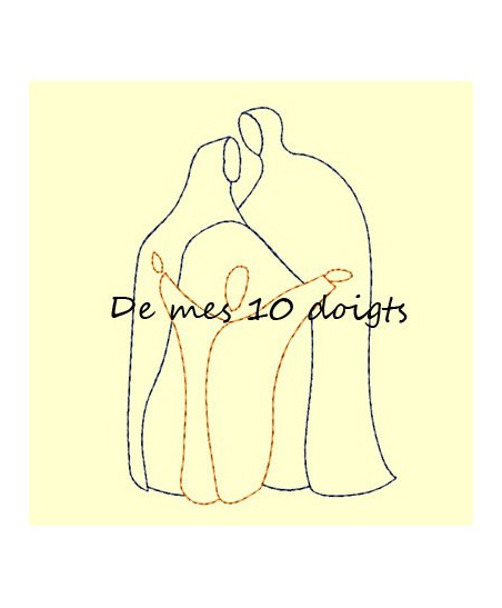 Croix occitane en broderie pleine - 4 tailles