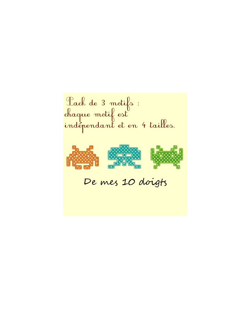 Space invaders 3 - 4 tailles