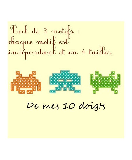 Space invaders 3 - 4 tailles