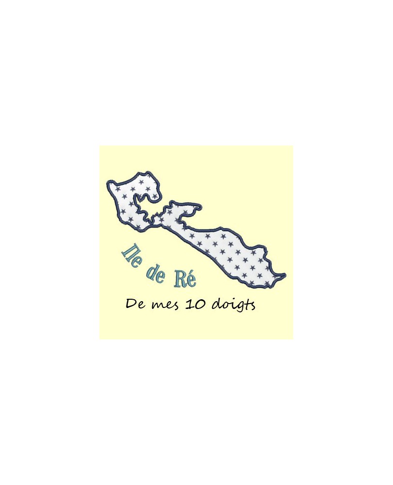 Carte de l'île d'Oléron en appliqué - 5 tailles